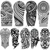 YNQ3 Tatouage Transfert Grand tatouage temporaire Tottem pour adultes Men réalistes Maori Thorns Brassbands imperméables faux autocollants de tatouage Arm Body Tatoos 3D 240427