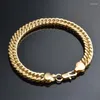 Bracelets de charme Promotion Elegant Mens Chain Gold Color Fashion Bijoux en gros cadeau de bracelet