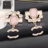 Klassisk väska örhängen varumärkesdesigner studs brev örhänge 925 Silver Pearl Crystal Design Ear Stud Women Inlay Rhinestone Earring Wedding Party Jewelry With Box