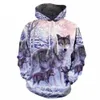 Sweatshirts Mens Hoodies Sweatshirts Autumn New Hoodies Mens/Womens 3D Ferocious Wolf Head Printing Sweatshirt Kids Fashion Hip Hop Casual Coat Mens Hoodie 240425