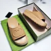 Top Whit Box G Slippers Luxury Slide Designer Sandalias de plataforma Hollow Platform Hollow Hermosas Sunny Beach Slips Sliding Track