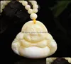 Naszyjniki wisiorki biżuteria biały beex wisiorek Maitreya Buddha Łańcuch Sweter Bone Bone China Amber Naszyjnik dla mężczyzn i kobiet Charms Drop Del1979660