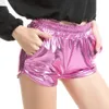 Shorts féminins d'été Femmes shorts métalliques Taille élastique Hotpants brillants Shorts de booty de danse rave avec poches Sexy Party Club Shorts Bottoms D240426