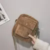 Bag corduroy college stil axel messenger väskor mini crossbody for women student flicka koreansk version flap