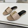 Y+5+L Slippers Designer Sandaler Kvinnor Slides 2024 Summer New Fashion Luxury Flat Slides äkta läder Mid Heel Slides High Quality Designer Shoes EU35-43