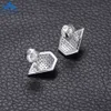 Runde Form Diamant Moissanit Gemstones 18k Real Gold Plated Diamond Ohrringe VVS Moissanit 925 Silberohrohrringe