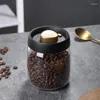 Storage Bottles Glass Coffee Beans Jar Vacuum Sealed Airtight Canister Large Capacity Dropship