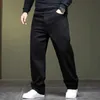 Jeans masculin Black Jeans Black de grande taille de jean de grande taille adapté aux personnes en surpoids 45 à 150 kg de jambe large jeans Pantalon Mensl244