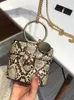 Abendtaschen Mode Frauen Mini -Klappenbox -Tasche Vintage Serpentinenmuster Ring Handtasche Totes Designer Damen kleine Kettenkreuzkörper Schulter