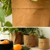 Storage Bags Waterproof Kraft Paper Bag Flowers Pots Holder Multifunction Home Reuseable Plant Pot Decoration Accessories