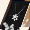 Colliers pendants 2023 Tempérament sucré Christmas Flake de neige petite clavicule de feuilles fraîches Charme les bijoux simples Drop cadeau DH7T1