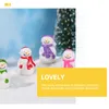 Storage Bottles 6 Pcs Christmas Micro Landscape Cake Decorations Mini Snowman Ornaments Resin Micro-landscape Miniature Statue Tiny Figures