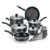 Cookware Set Cook Strain Nonstick Set 14 Piece Black Diskmaskin Safe Kitchen Cooking Pots