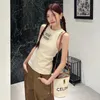 Camisoles & Tanks designer Nanyou Women's Miu Green Diamond Vest Early Spring New Milk Slim Fit and Slimming Letter Bead with Sleeveless Inner Layup 5K62