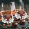 Party Decoration 50pcs Chocolate Paper Packing Separating Trays Hollow Rose Lace Wrapping Muffin Wrappers Tray Wedding Dessert Decor