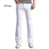 Pants Zyyong Spring New Fleared Pants Men's Business Casual Slim Bootcut Fleared White Brown Khaki Black Men byxor Size2838