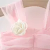 Abiti da ragazza Dress per ragazze estate bambina da 0 a 3 anni 3d brow perla per perla solido in maglia vestito principessa