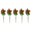 Dekorative Blumen 5 PCs Wohnkultur simulierte Erdbeerkünstlungszweige Gefälschte Ornamente Faux Red Vase Füllungs Decors Blumensträuße
