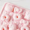 Mögel Pink Cat Chocolate Silicone Mold Cartoon Mini Donut Pastry Cookie Candy Fondant Mold Cake Dekoration Verktyg Bakning Tillbehör