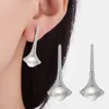 Kolczyki stadnorskie Koreańska dziewczyna Rhinestone zwężana perłowa wysokiej jakości prosta dzika biżuteria Oorbellen Long Cenring