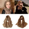 Sjalar mode leopard tryckt sjal för kvinnor lång breda chiffong halsdukar muslimska kostymer tillbehör vår sommar lady hijab wraps d240426