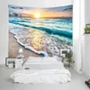 Tapestries The Blue Sea Tapestry Classic Landscape Tapestry Sunset Beach Pattern Beach Ocean Wave Home Decor Tapestry Tapiz Pared Tapices