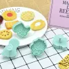 Formen 4pcs Dinosaurier Cookie Cutter Keks Bosser Stempelform Cartoon Tiermuster Fondant Cookie Formen Backkuchen Dekorationswerkzeuge