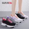 Casual Shoes Ozersk Fashion Chunky Sneakers Kvinnor Tjock Sole Non Slip Woman Breattable Sticked Air Mesh Platform