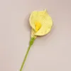 Flores decorativas acabadas de malha de crochê de malha calla lily falsa bouquet de buquê de casamento no dia dos namorados de presente para casa decoração