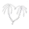 Clip per capelli con tracolla della testa della testa della testa del phinstone Women Waterndrop-Charm Head-Tiara Fef Branch Fese Bride Hightpiece