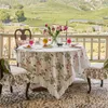 Table Cloth French Tablecloth Retro Flower Basket Print Home Diningtable Decoration Pastoral Elegant Rectangular Waterproof