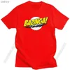 Męskie koszulki Big Bang Theory Bazinga T-shirt męskie 100% bawełniany przystojny t-shirt Sheldon Cooper Geek Tbbt T-shirt Top Herch Giftxw