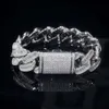 Hip Hop Jewelry 24mm Baguette D Color VVS Moissanite 925 Silver Iced Out Miami Cuban Link Armband