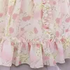 Девушка платья летним розовым платьем 1 -й день рождения для детской одежды цветочная свадьба принцесса девушки винтажные крещения вечеринка с балом платье