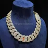 Vendita calda 18/20mm Hip Hop Jewely S925 Silver Gold Plited Mens Cuban Link Chain VVS Moissanite Iced Out Miami Cuban Collana