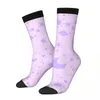 Chaussettes masculines Purple Pink Sky Harajuku Stocks Super Soft All Season Long Accessoires pour les cadeaux de l'homme