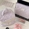 2024 New Berry Color Plaid Bag Cosmetic Sag