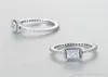 Wholesale- silver rings cubic zirconia S925 Sterling Silver fits for style bracelet and charms jewellery Free Shipping9130377