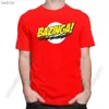 Męskie koszulki Big Bang Theory Bazinga T-shirt męskie 100% bawełniany przystojny t-shirt Sheldon Cooper Geek Tbbt T-shirt Top Herch Giftxw