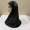 Bandanas Durag H237 Красивые большие Gilrs или взрослые мусульманские головные платки с каменным исламским бритьем скальпа военная шляпа, натянутая на упаковку 240426