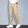 Мужские тонкие хлопковые прямые повседневные брюки весна лето серые хаки деловые брюки бренды для брендов мужская одежда 240422