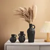 Vasen minimalistische nordische Creme -Stil Keramik Vase kreative Handwerk leichte Luxus schwarz -weiße dekorative Ornamente Kunstdekoration