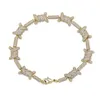Stijl European Wire armband Persoonlijkheid Cubaanse ketting 18K Goud Volledig zirkoon sieraden Bracelet Jewelry3749750