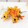 Dekorativa blommor vintage höst 6 huvudskum dahlia krysantemum bukett simulering hem bröllop diy bakgrundsdekoration falsk