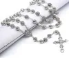 Pendant Necklaces 10mm Rosary Beads Chain Necklace Silver Color Holy Jesus For Women Girls Religious Prayer Jewelry Gift4441674