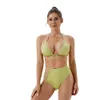 Nouvelle couleur solide bikini bikini personnalisé Hollow Out Sexy Fashion Split Split Swimsuit pour les femmes