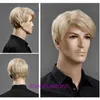 New fashion trend mens wig temperament short hair slanted bangs handsome head cover