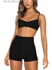 Damestanks Camis Women S Sexy 2 -delige crop top en rokset solide kleuren bodycon outfit voor Night Out Clubwear Street Style D240427