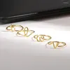 Clusterringe 2024 Edelstahl Einfacher Handschrift Erstbrief für Frauen Name Ring Hochzeitspaar Schmuck Großhandel Weihnachtsgeschenk