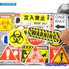 Tattoo Transfer 20/30/50Pieces Caution Tip Decals Stop Warning Danger Signs Funny Stickers for Motorcycle Car Bike Luggage Laptop Helmet Sticker 240427